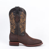 Brown Wide Square Toe Boots